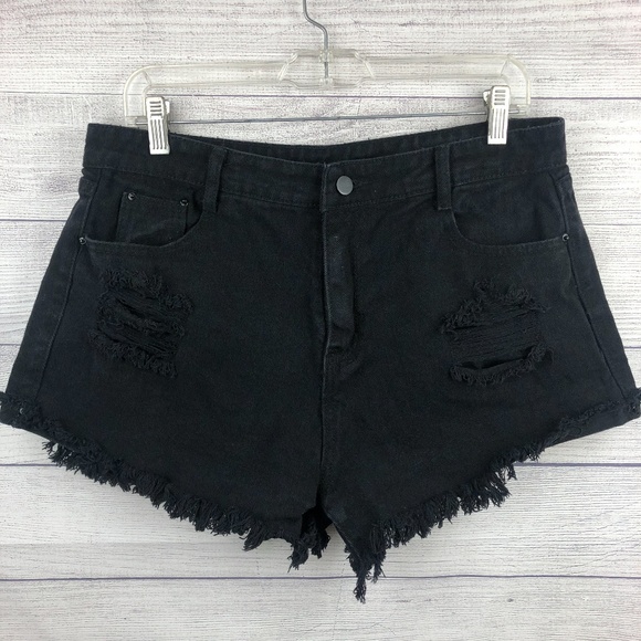 Pants - Black Cut Offs Denim Jean Short Shorts